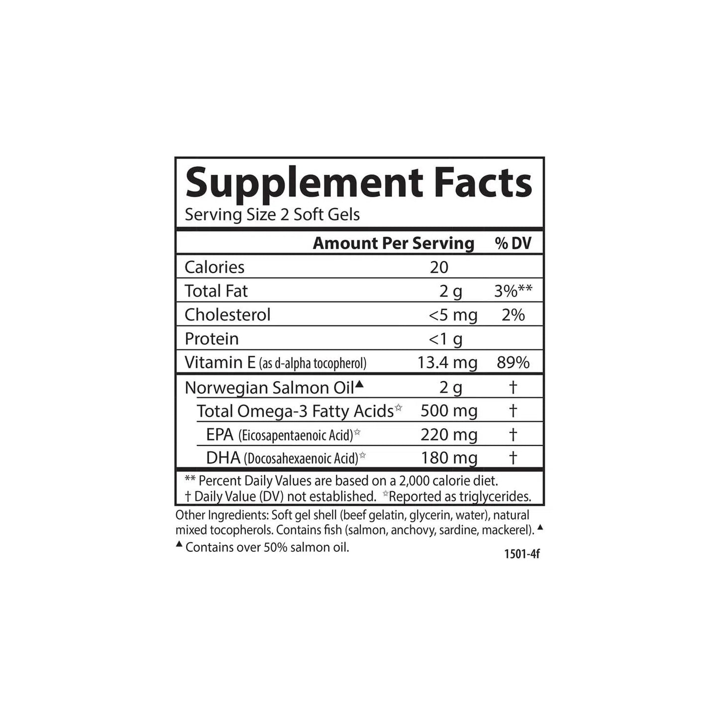 Aceite de Salmón Enriquecido 500mg, 180 Sfgel – Carlson Labs-Wellu