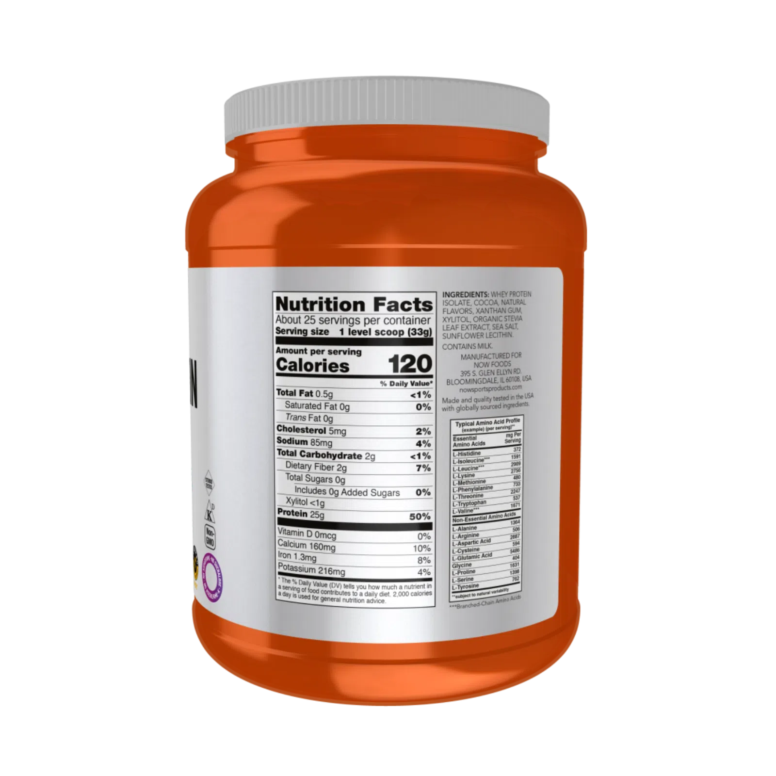 Aislado de proteína de suero, polvo cremoso de chocolate, 1.8 lbs. – NOW Foods-Wellu