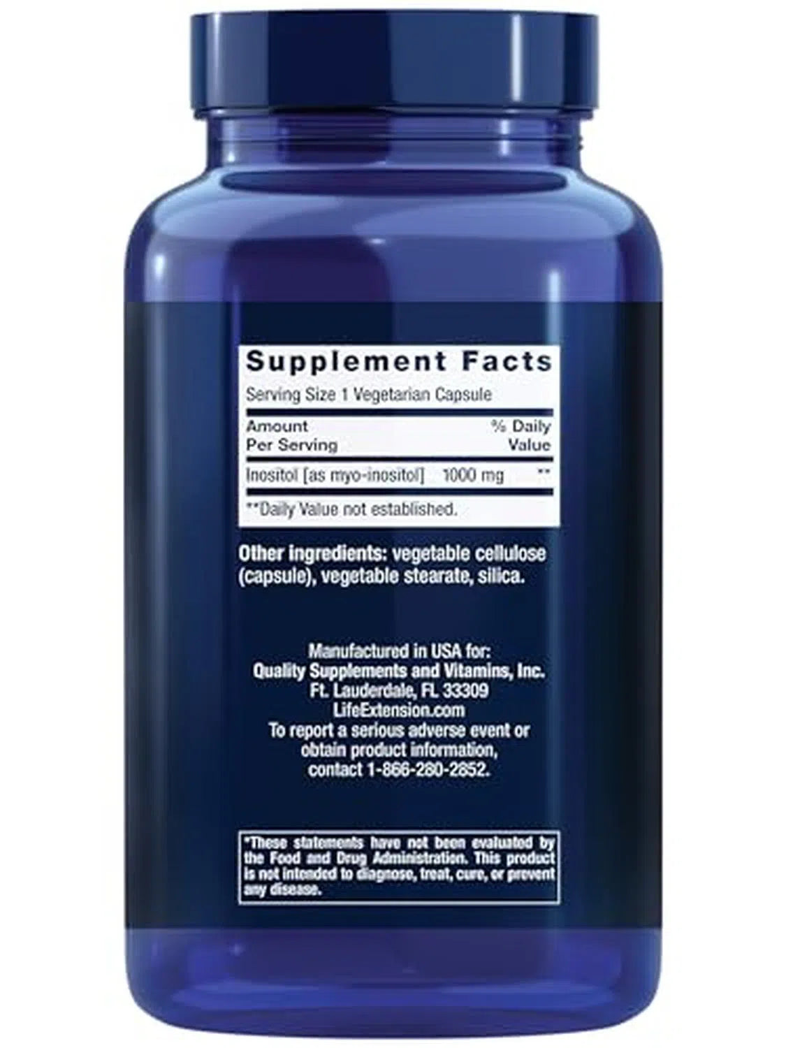 Cápsulas de Inositol 1000 mg, 360 Cápsulas – Life Extension-Wellu