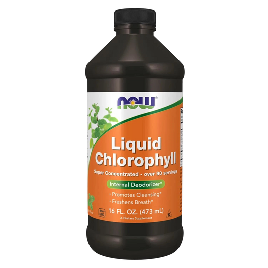 Clorofila Liquida Sabor Natural a Menta 473 ml – NOW Foods-Wellu