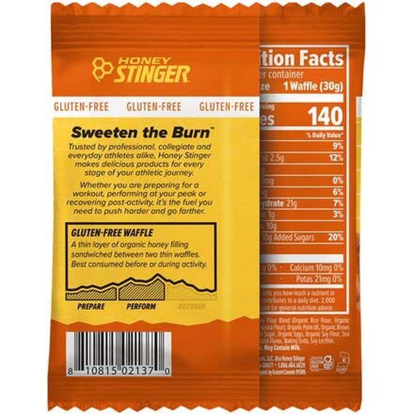 Energy Waffles Orgánicos sabor Salt Caramel 180g (6 pz 30g) – Honey Stinger-Wellu