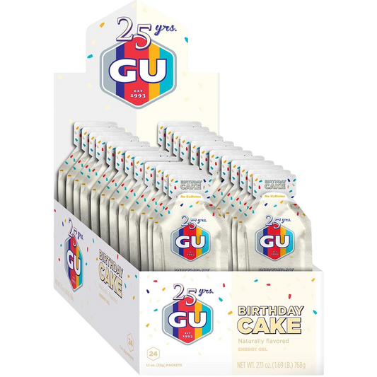 GU Gel Energía, Birthday Cake 768g (24 gels 32g) – GU Energy-Wellu