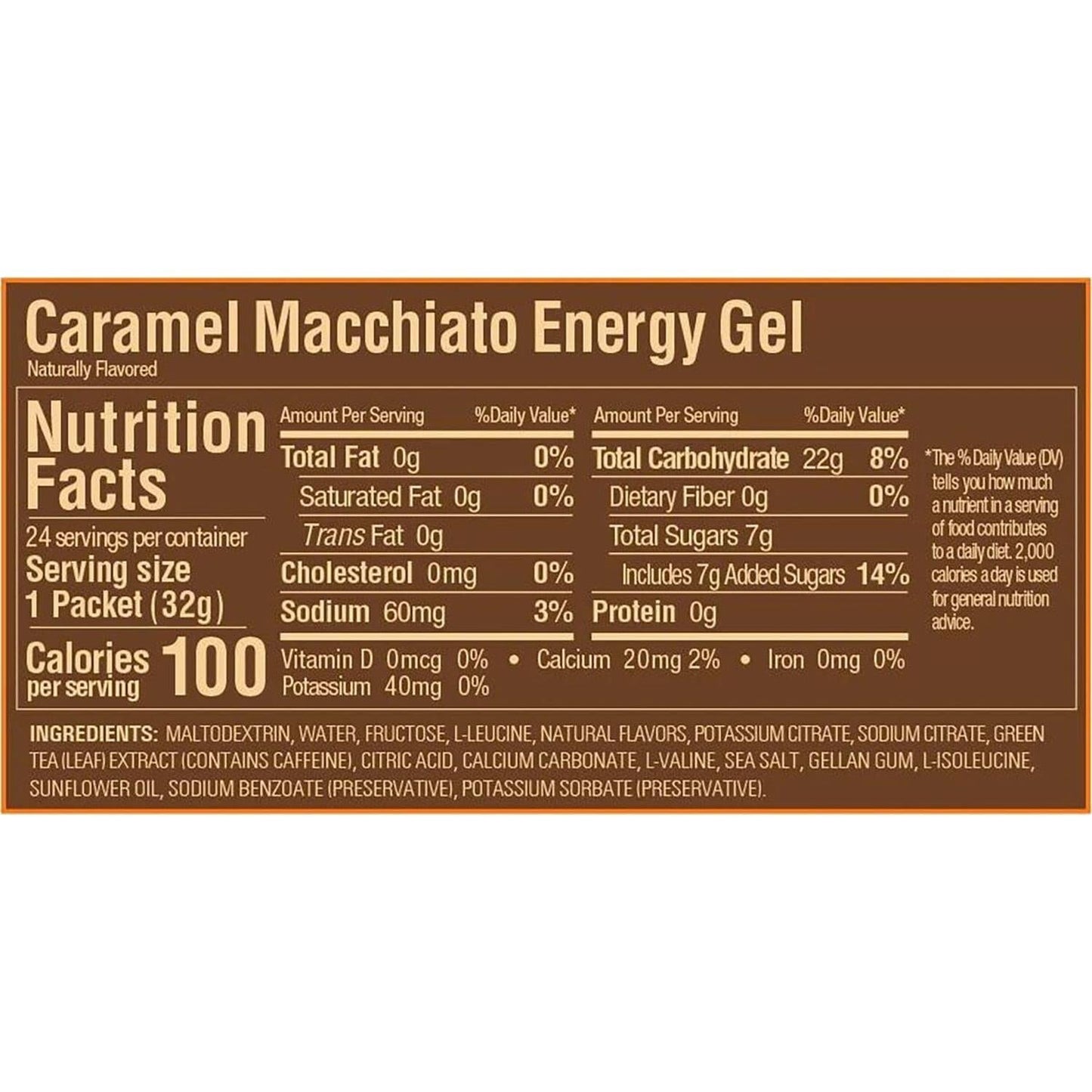 GU Gel Energía, Caramel Machiatto (40 mg Cafeína) 768g (24 gels 32g) – GU Energy-Wellu