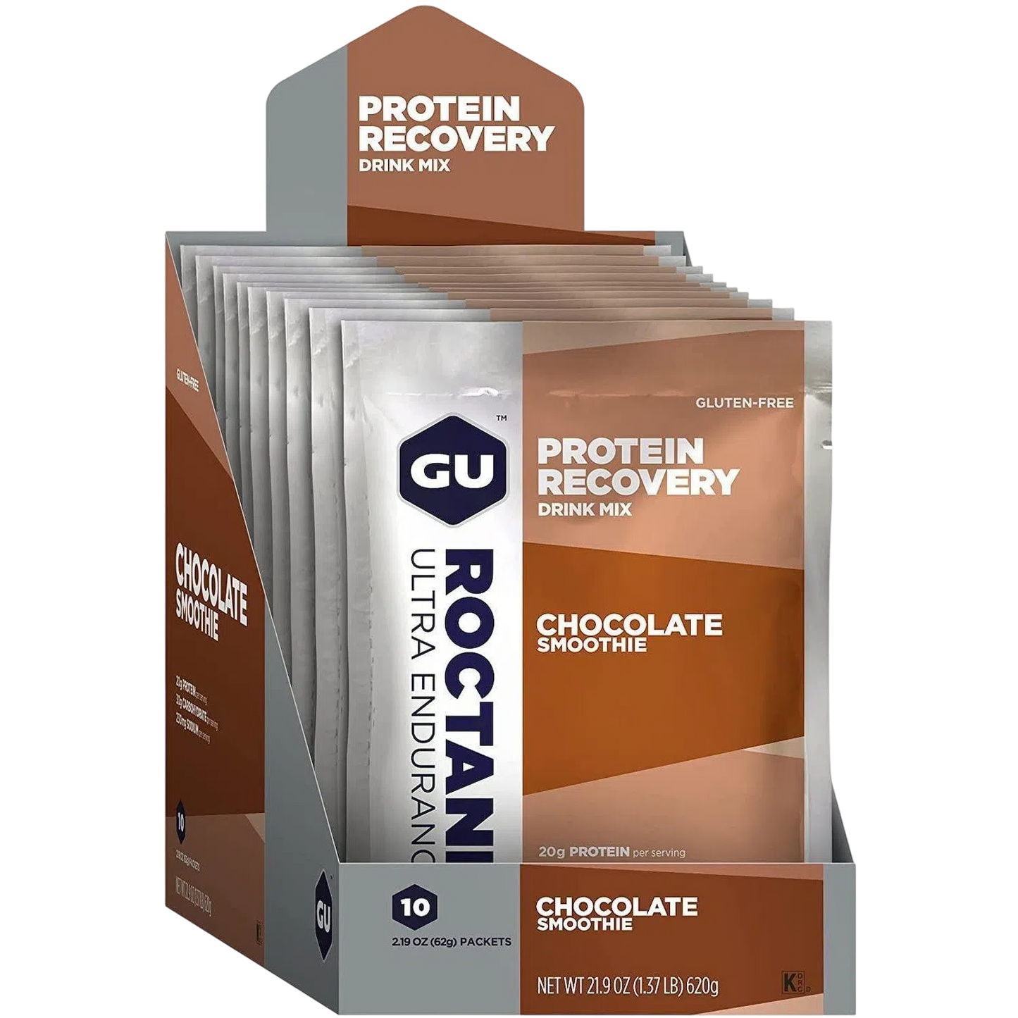 GU Recovery Sobres Chocolate, 620g (10 sobres 62g) – GU Energy-Wellu