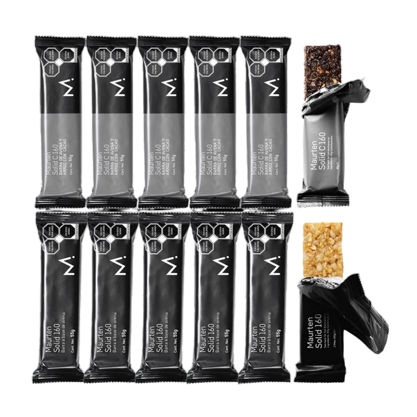 Kit Solid 160 + Solid C 160 Cafeína, caja c/12 (6 Solid + 6 Solid C) – Maurten-Wellu