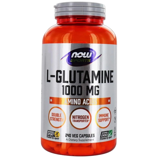 L-Glutamina 1000mg, 240 Caps – NOW Foods-Wellu