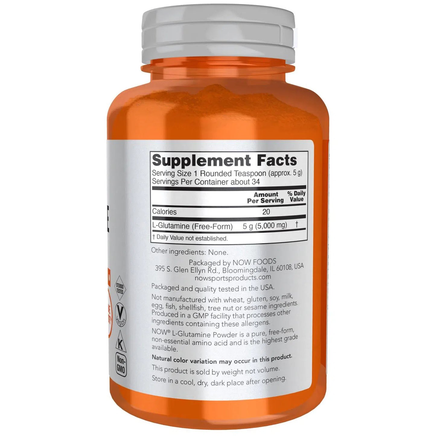 L-Glutamina en polvo, 170g – NOW Foods-Wellu