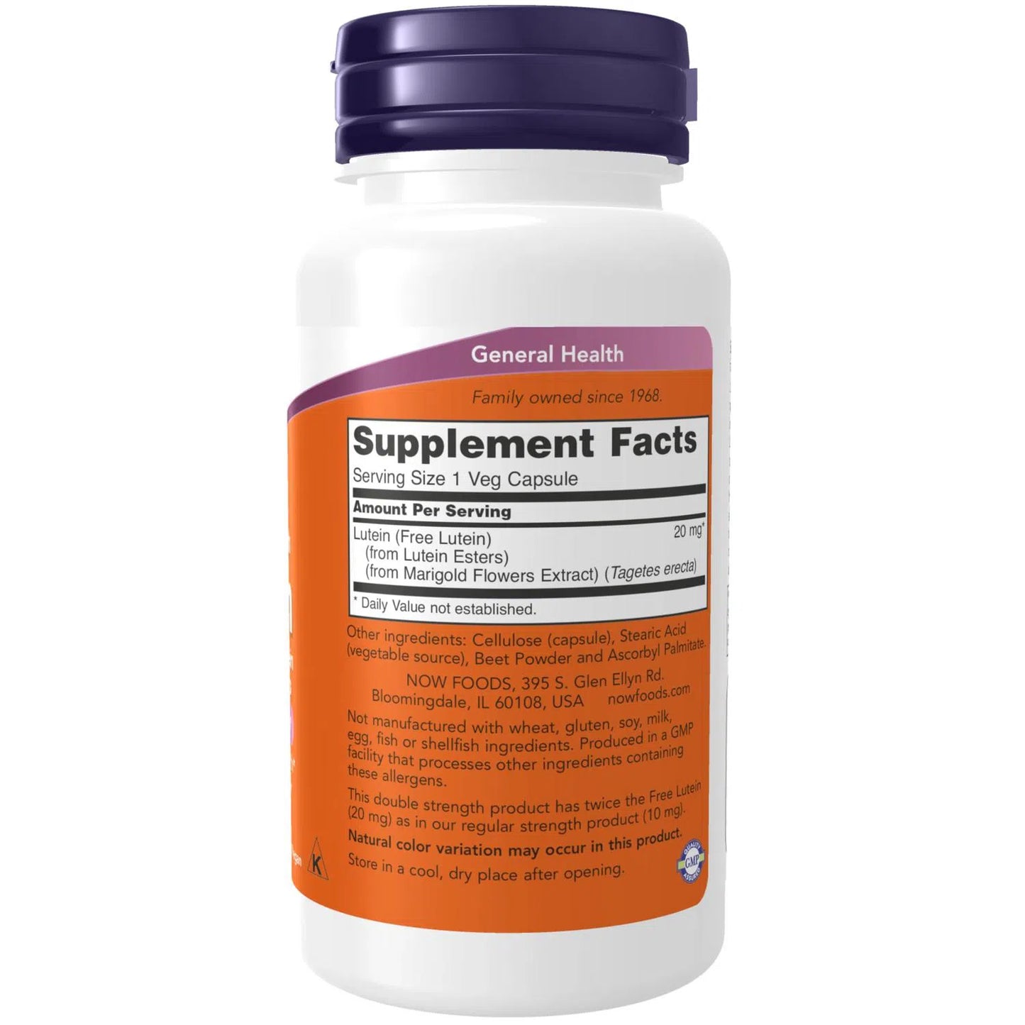 Luteína de doble potencia, 20 mg, 90 Cápsulas Veg – NOW Foods-Wellu
