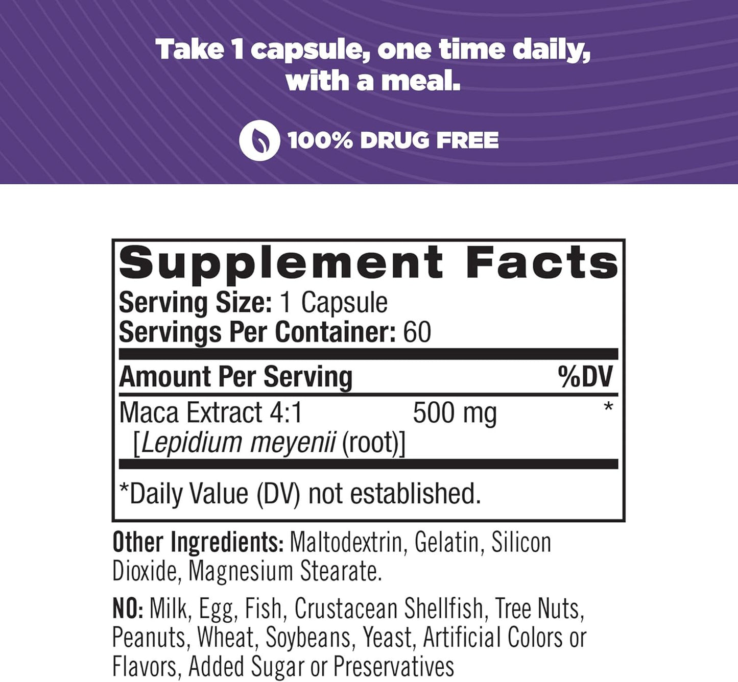Maca 500mg, 60 cápsulas – Natrol-Wellu