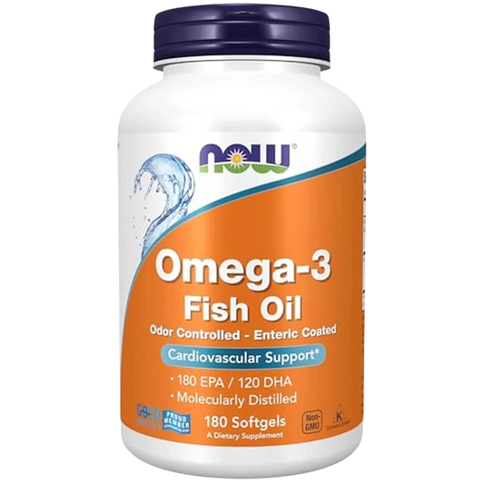 Omega-3 destiladas molecularmente y con recubrimiento entérico, 180 Softgels – NOW Foods-Wellu