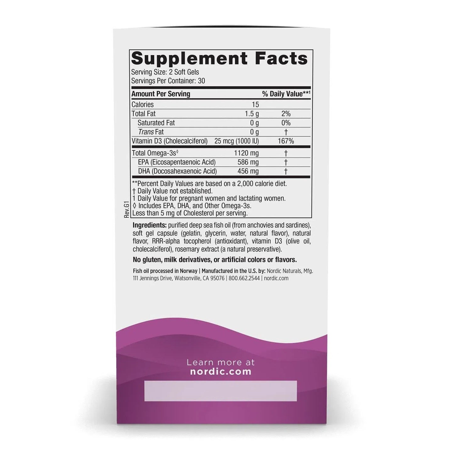 Postnatal Omega 3 650 mg, 60 Softgels – Nordic Naturals-Wellu