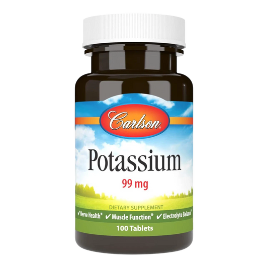 Potasio 99 mg, 100 Tabletas – Carlson Labs-Wellu