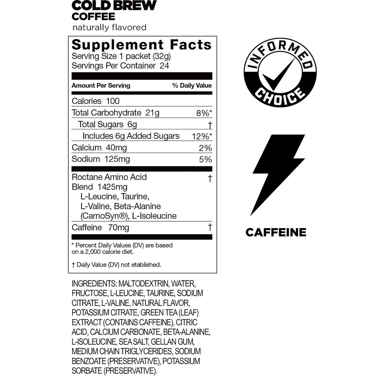 Roctane Gel Energía, Cold Brew (70 mg Cafeína) (24 gels 32g) – GU Energy-Wellu