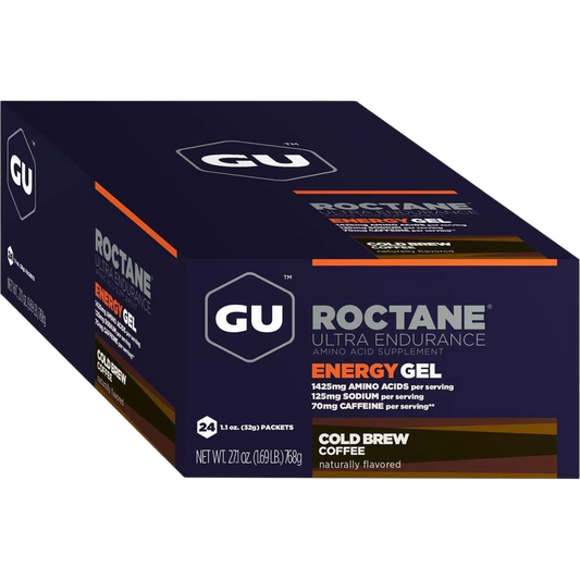Roctane Gel Energía, Cold Brew (70 mg Cafeína) (24 gels 32g) – GU Energy-Wellu