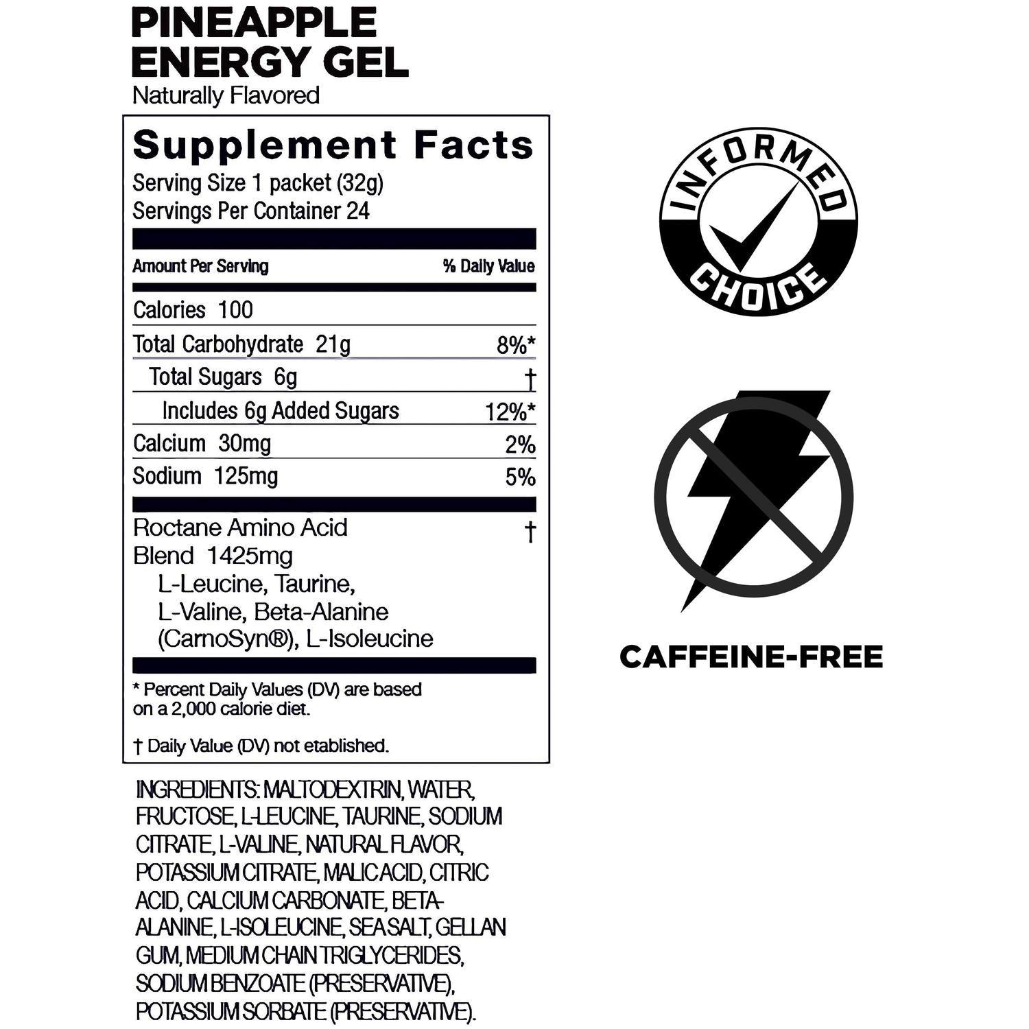 Roctane Gel Energía, Pineapple (24 gels 32g) – GU Energy-Wellu