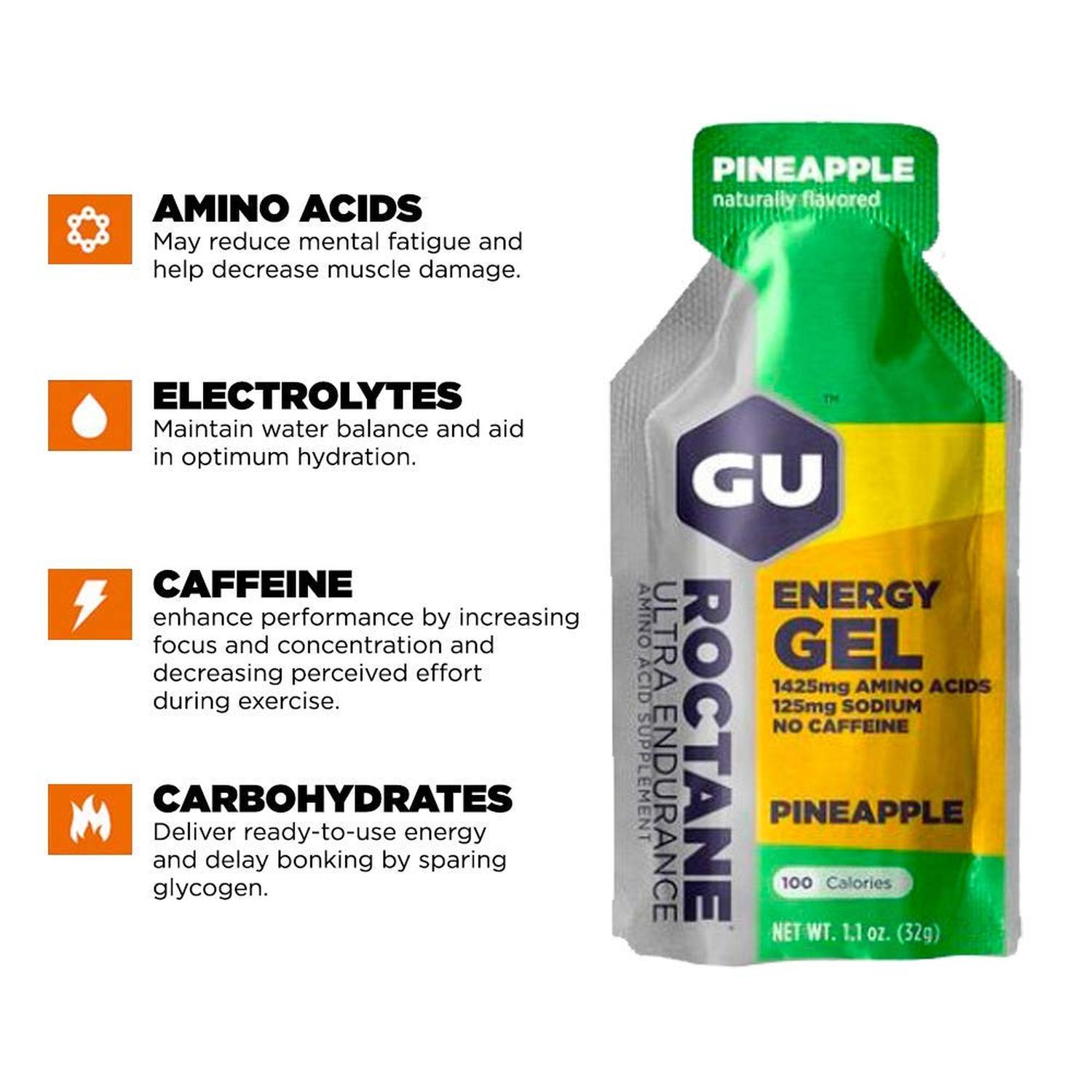 Roctane Gel Energía, Pineapple (24 gels 32g) – GU Energy-Wellu
