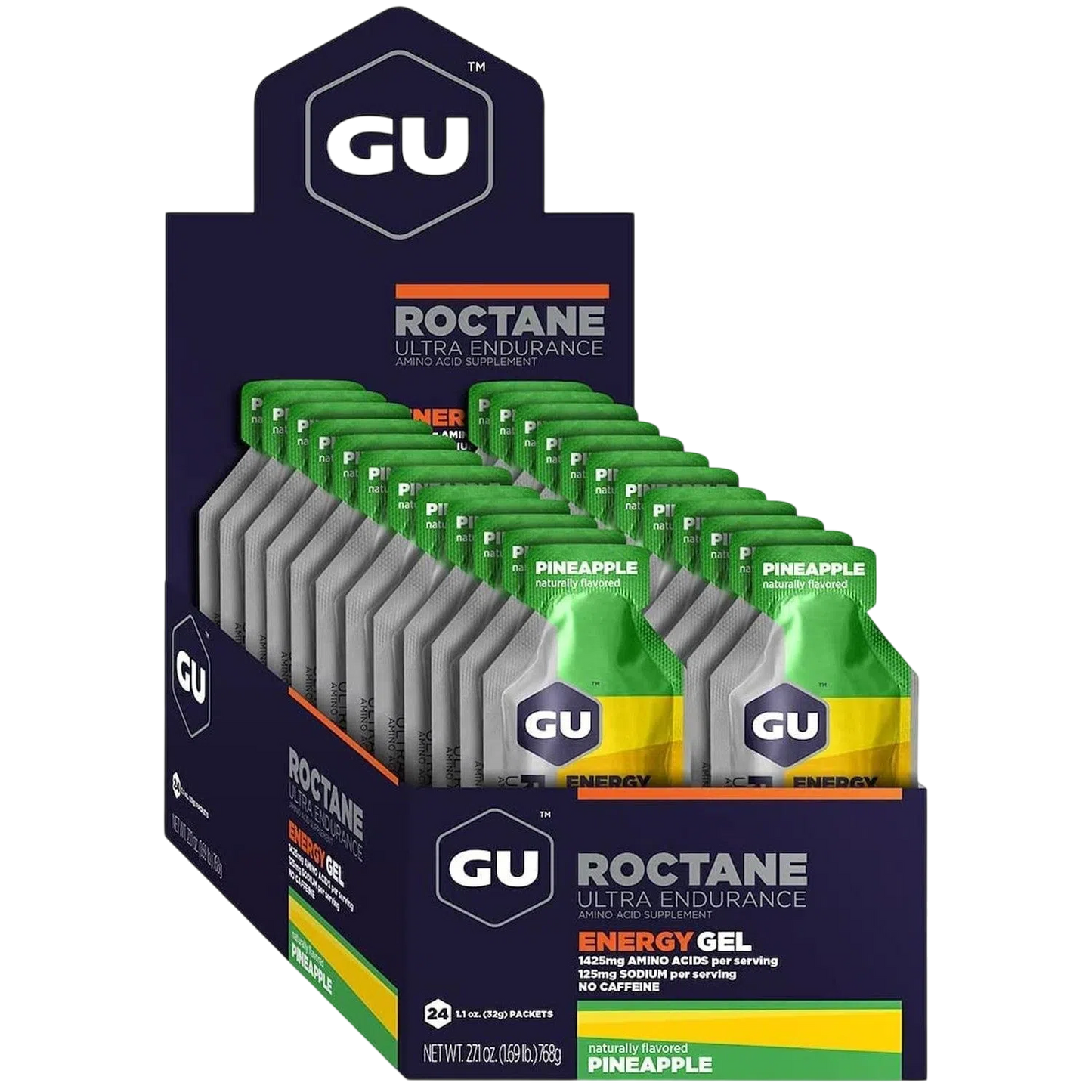 Roctane Gel Energía, Pineapple (24 gels 32g) – GU Energy-Wellu
