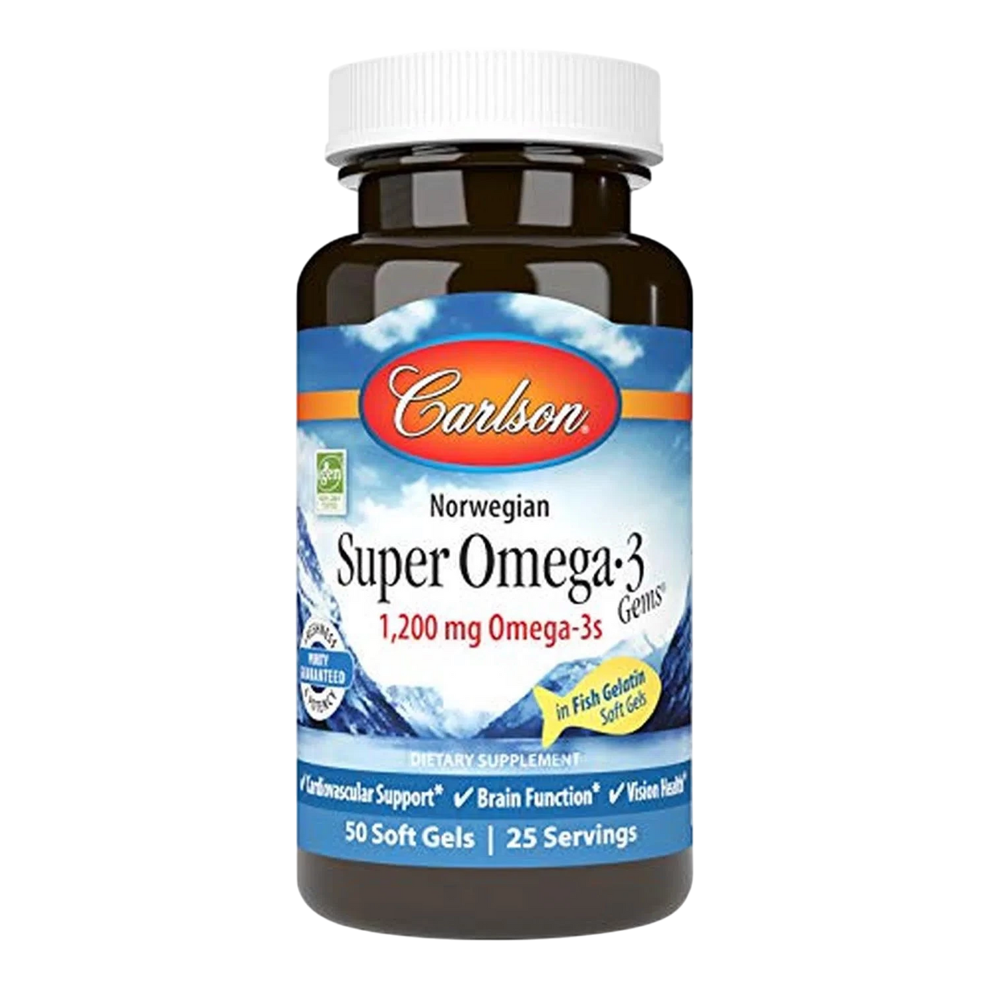 Super Omega-3 1200mg, 180 Softcaps – Carlson Labs-Wellu