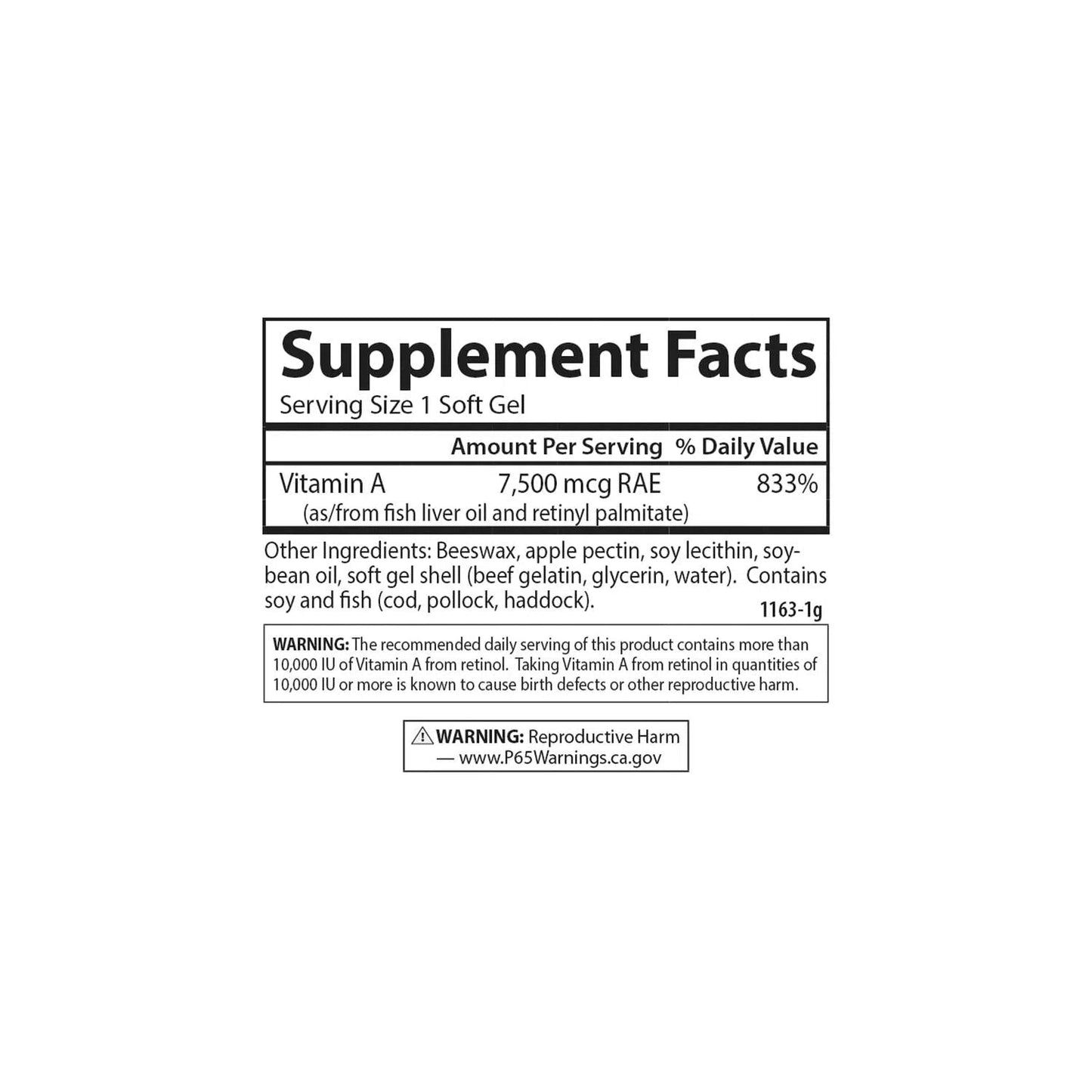 Vitamina A 25,000 UI, 300 Softcaps – Carlson Labs-Wellu