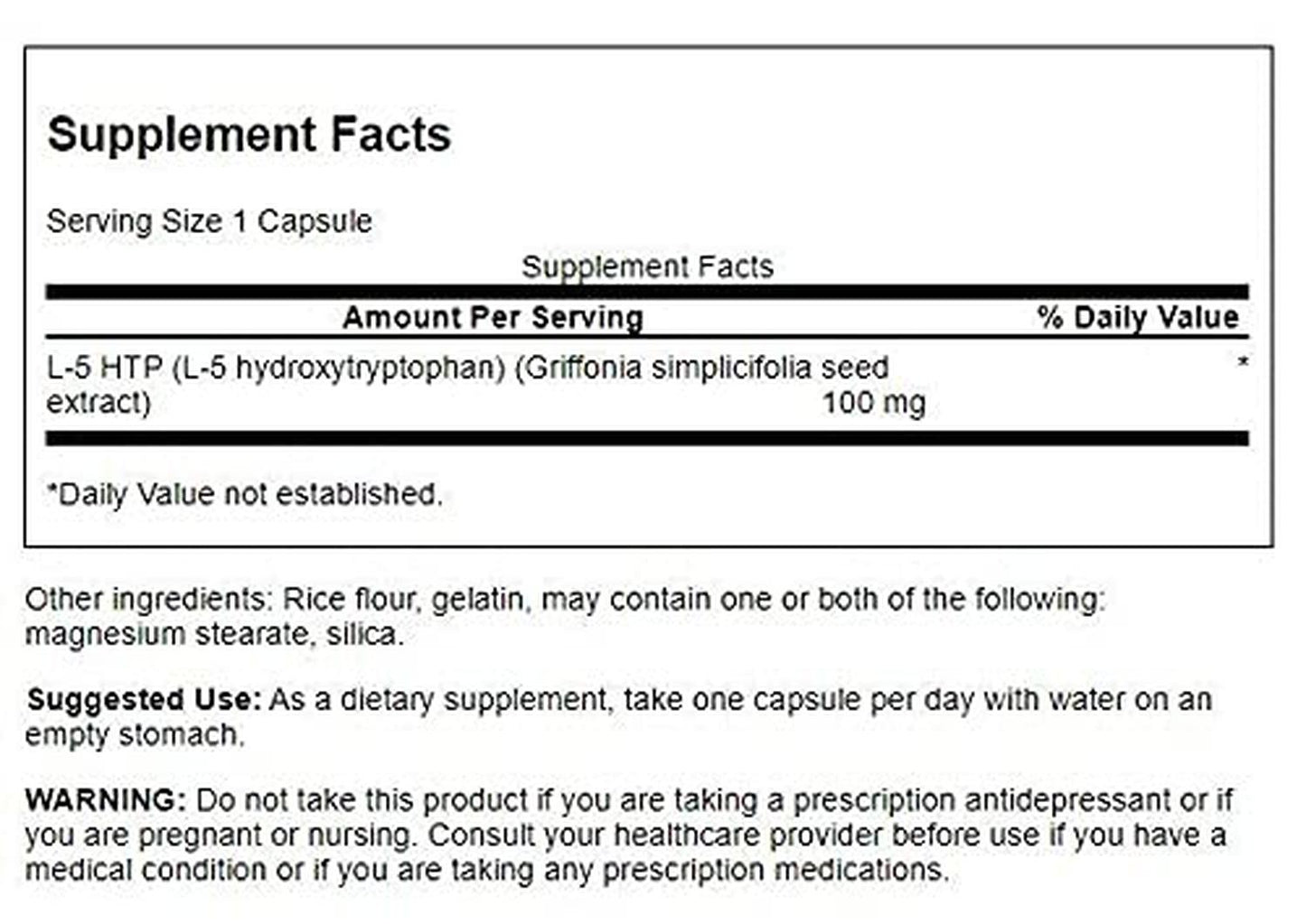 5-HTP 100mg, 60 Caps – Swanson-Wellu