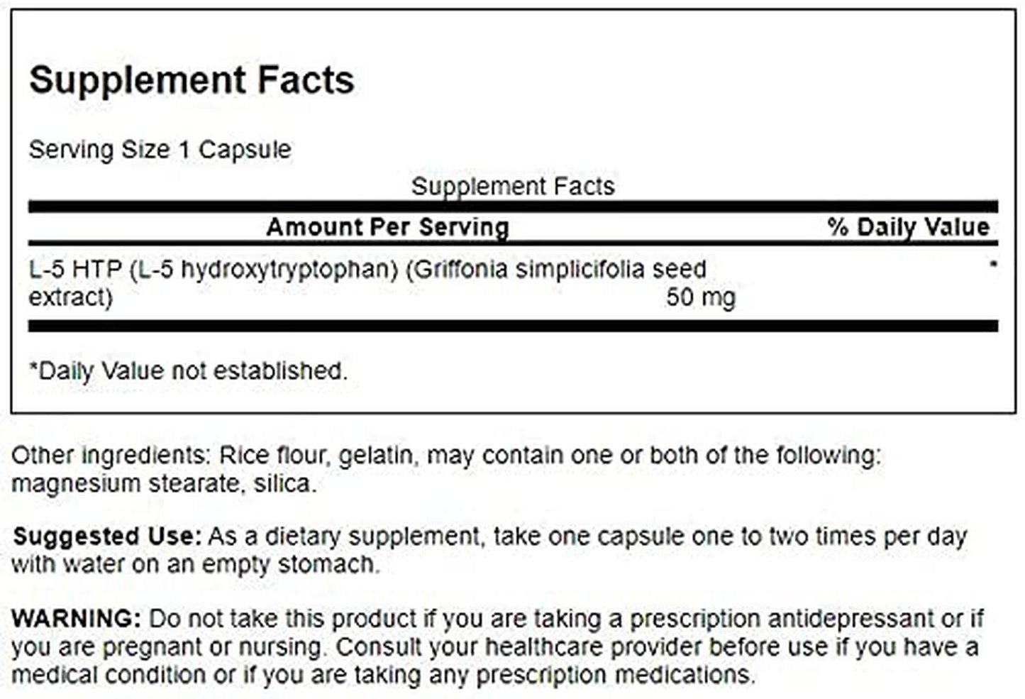 5-HTP 50mg, 60 Capsulas – Swanson-Wellu