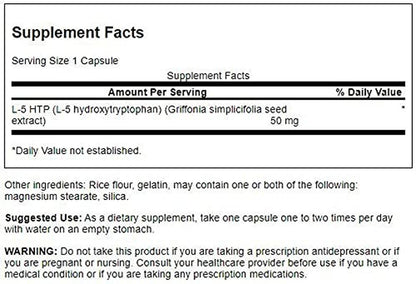 5-HTP 50mg, 60 Capsulas – Swanson-Wellu