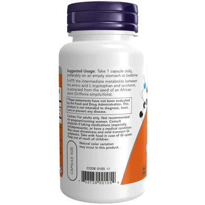 5-HTP de 100 mg, 60 Cápsulas Veg – NOW Foods-Wellu