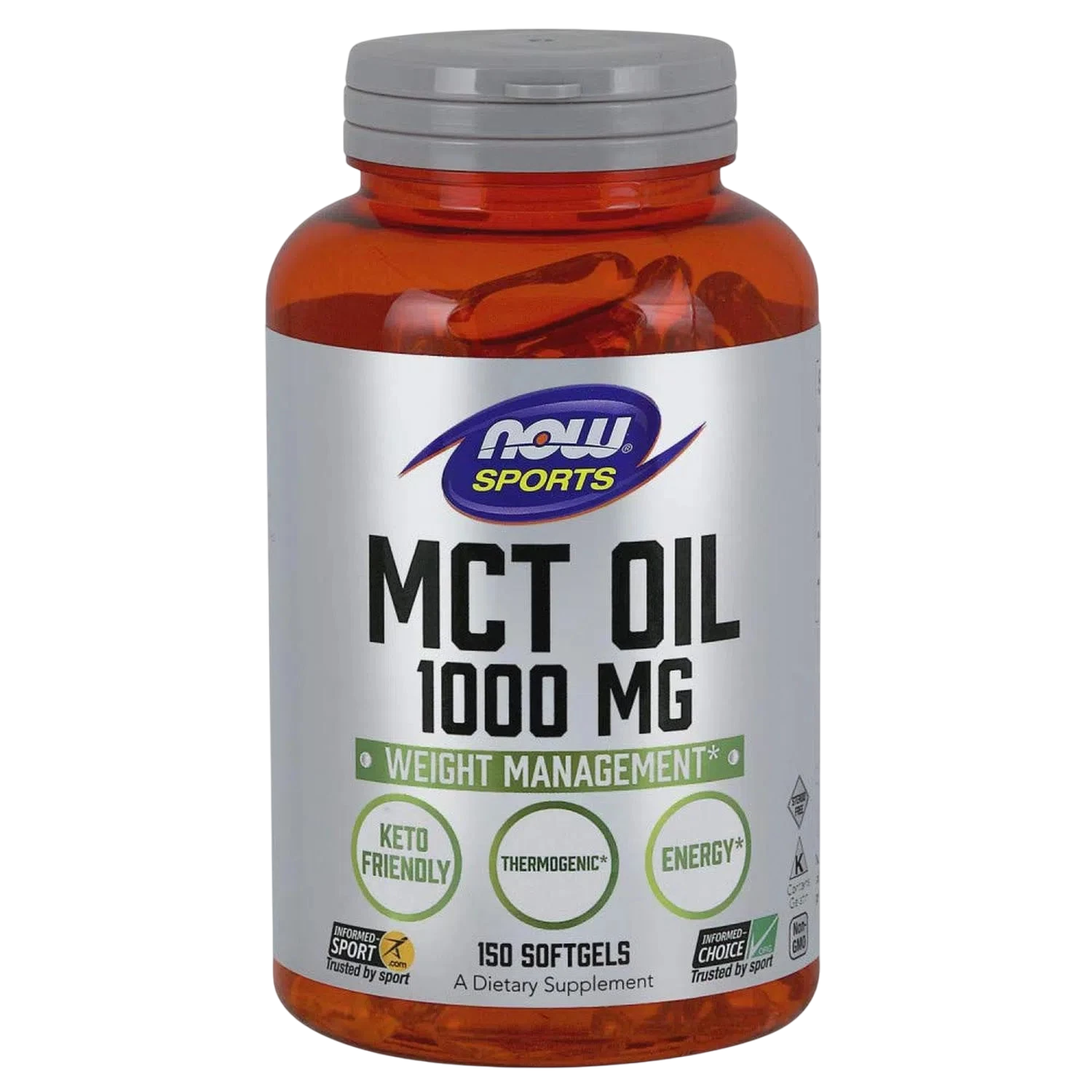 Aceite MCT 1000 mg, 150 Cápsulas Blandas – NOW Foods-Wellu