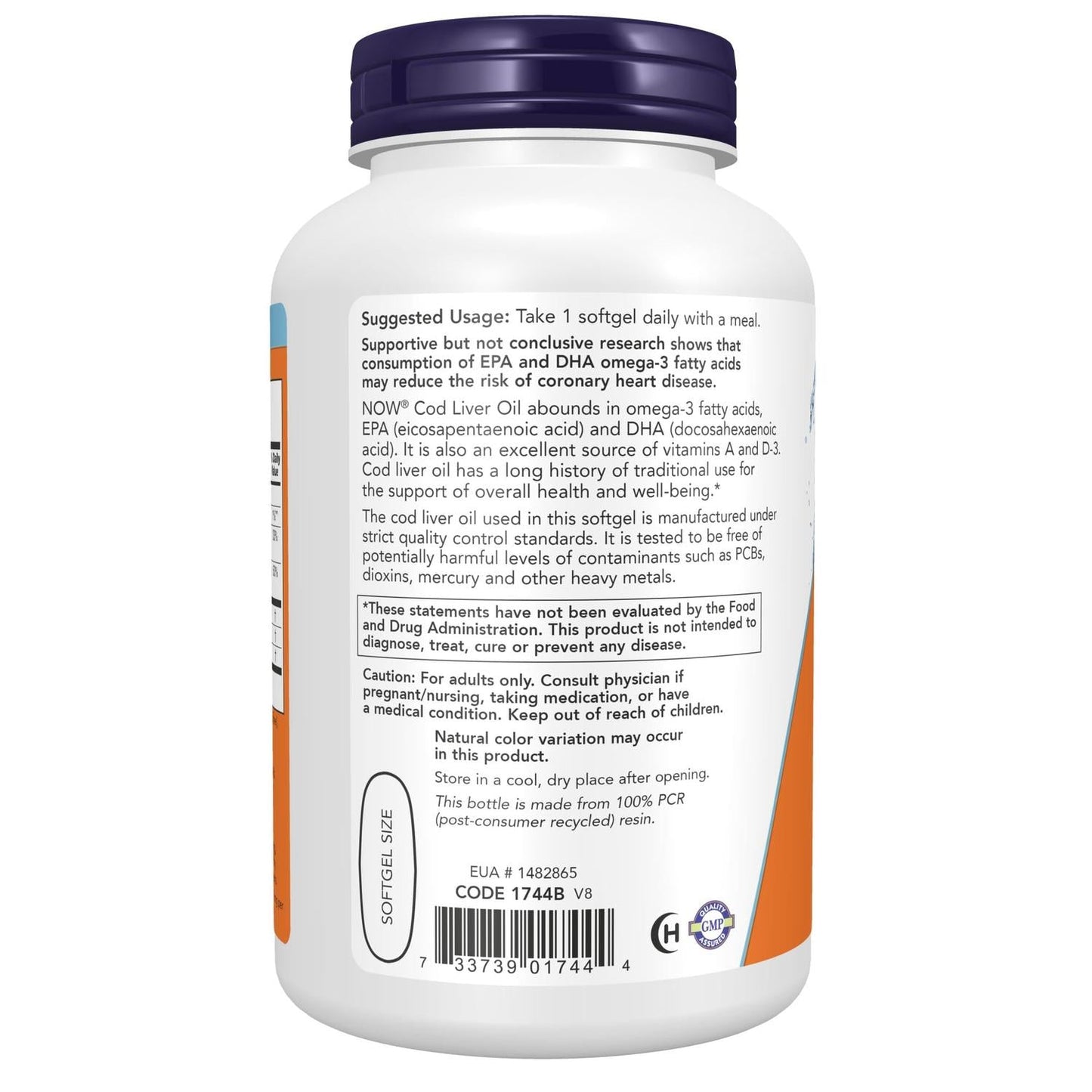 Aceite de Hígado de Bacalao 1000mg, 180 geles – NOW Foods-Wellu