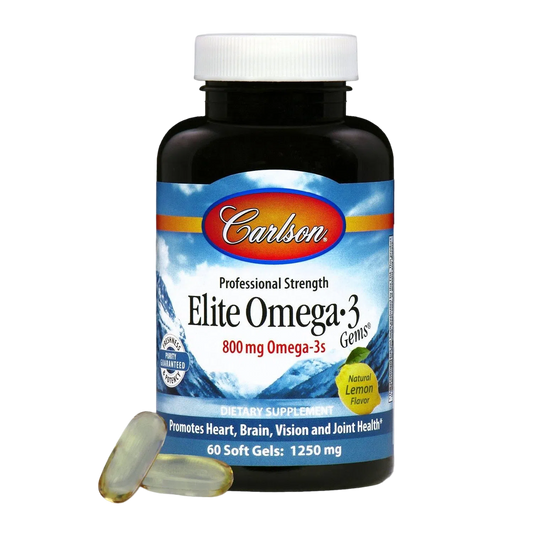 Aceite de Pescado Elite Omega 3 Gems 1250 mg, 60 Unidades – Carlson Labs-Wellu