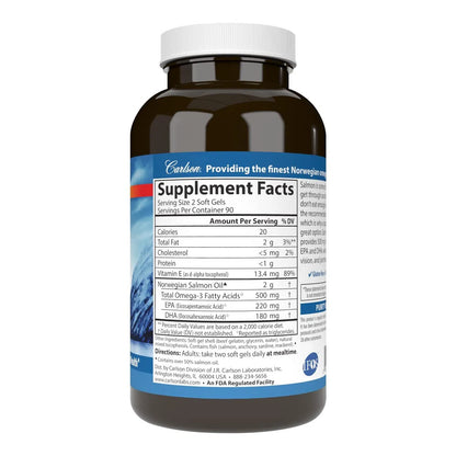 Aceite de Salmón Enriquecido 500mg, 180 Sfgel – Carlson Labs-Wellu