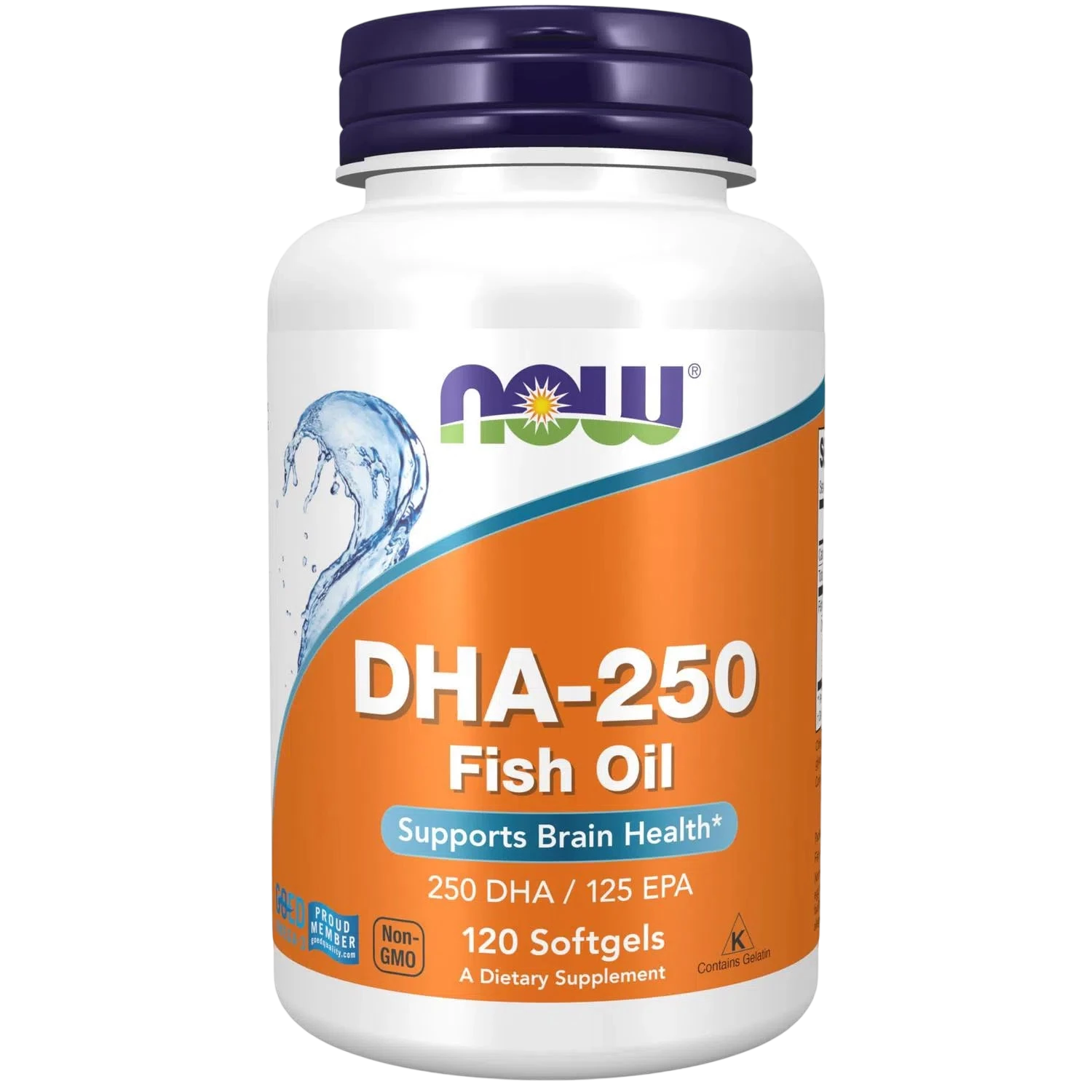 Aceite de pescado DHA-250, 120 Softgels – NOW Foods-Wellu