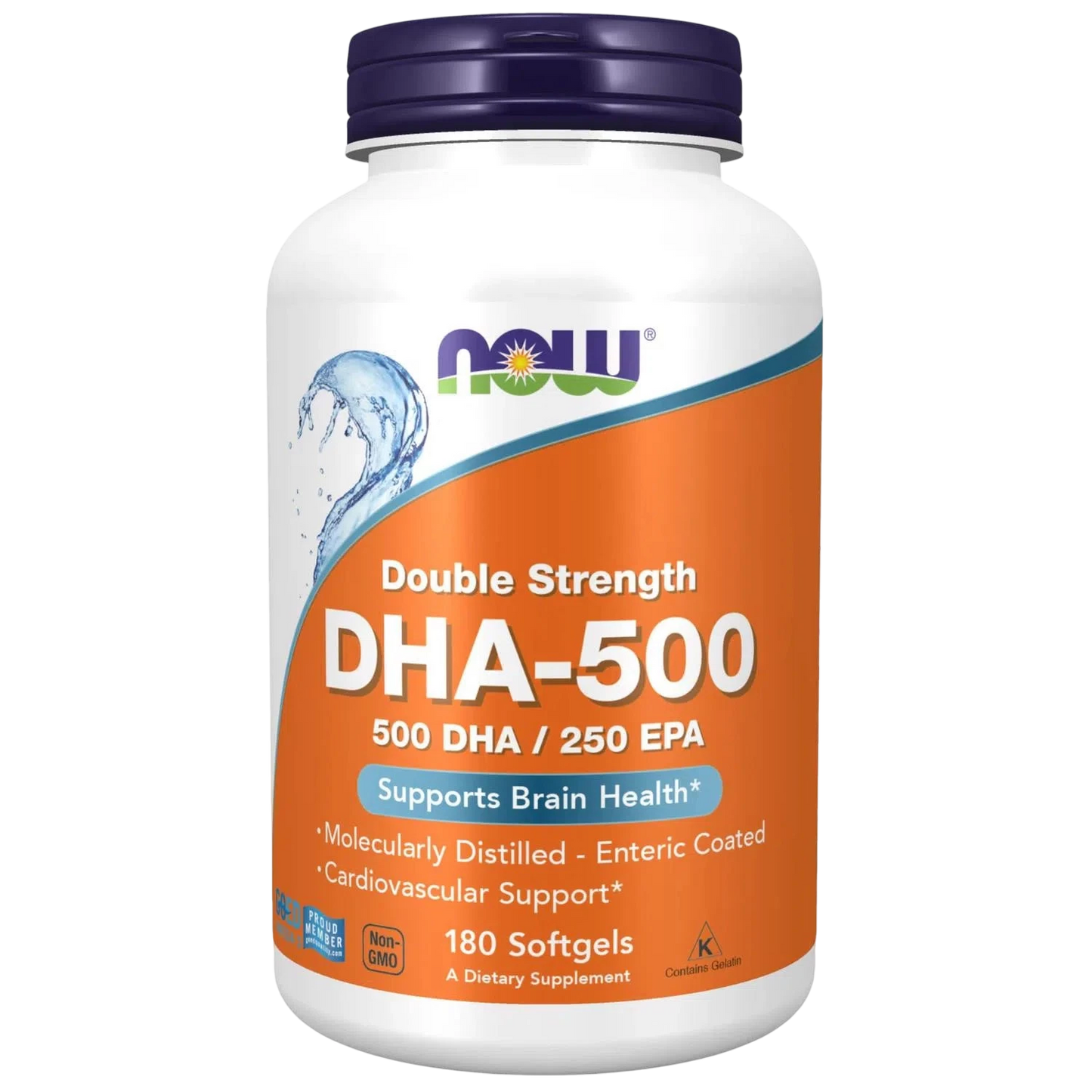 Aceite de pescado DHA-500 de doble potencia, 180 Softgels – NOW Foods-Wellu