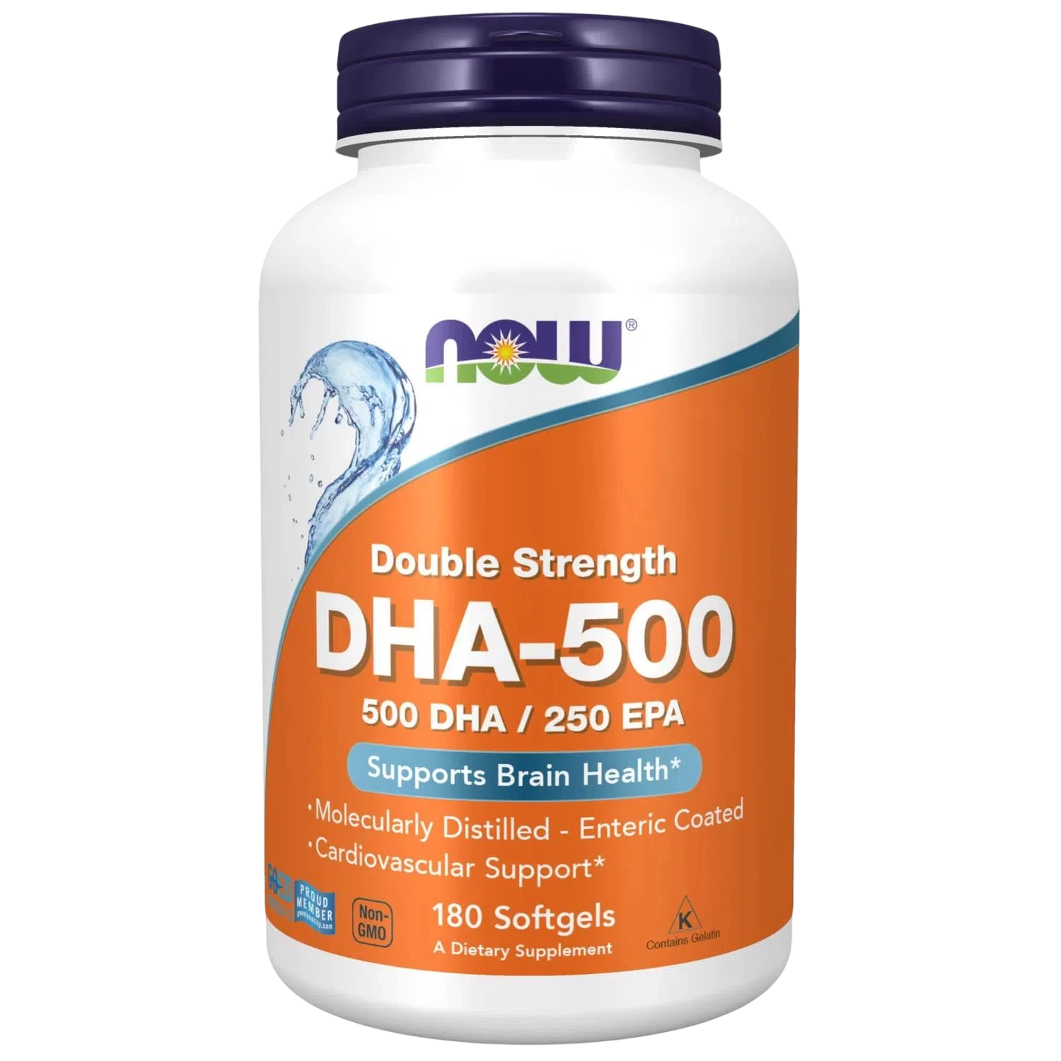 Aceite de pescado DHA-500 de doble potencia, 180 Softgels – NOW Foods-Wellu