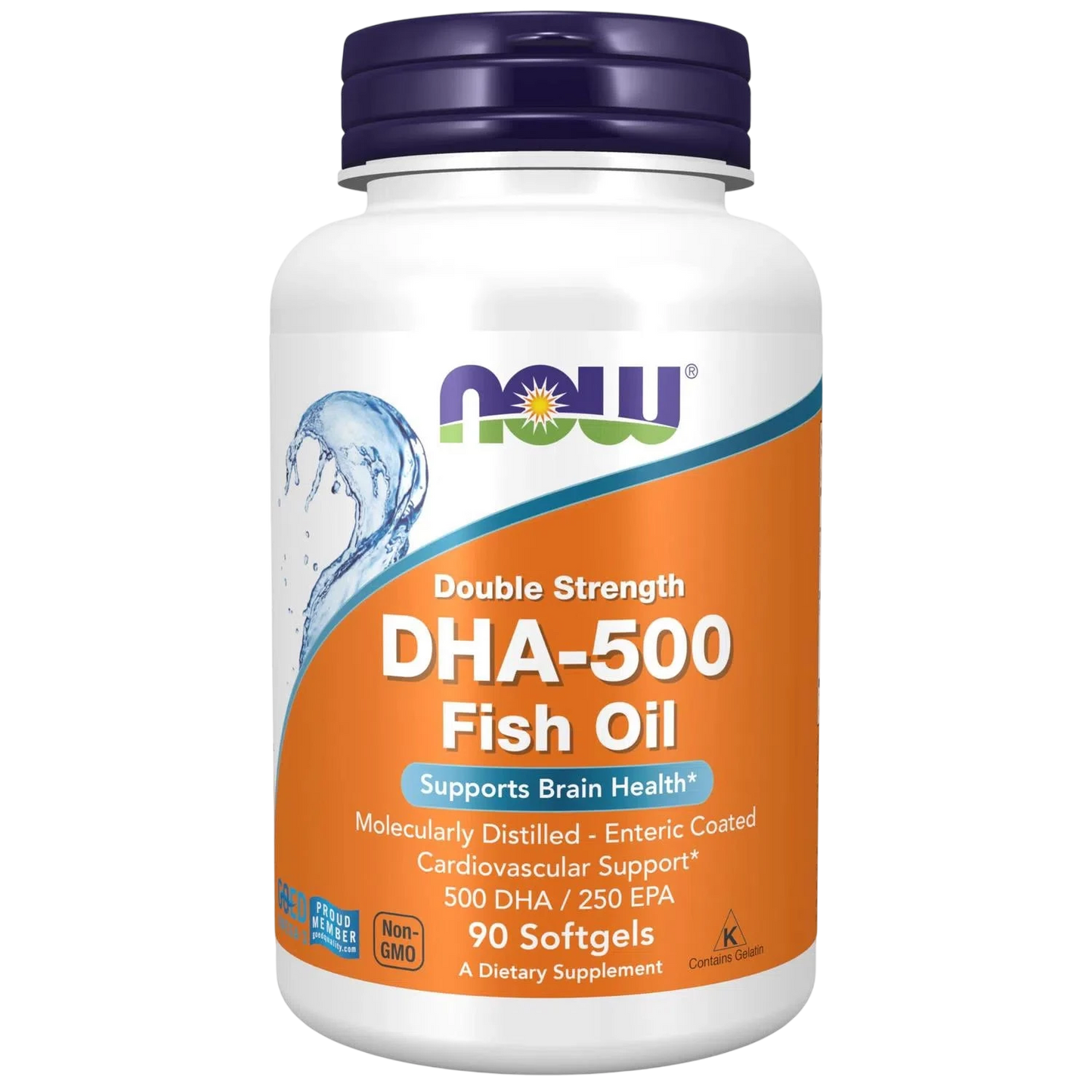 Aceite de pescado DHA-500 de doble potencia, 90 Softgels – NOW Foods-Wellu