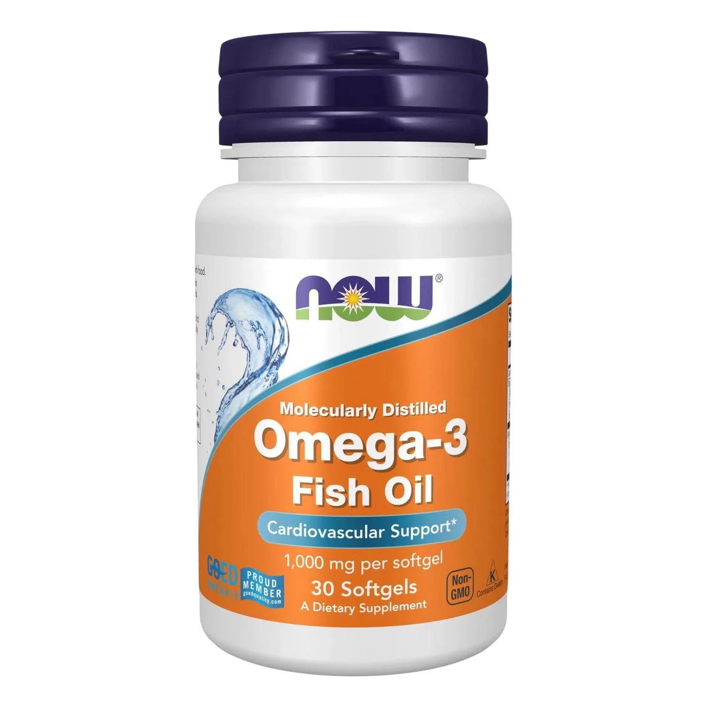 Aceite de pescado Omega-3 destiladas molecularmente, 30 Softgels – NOW Foods-Wellu