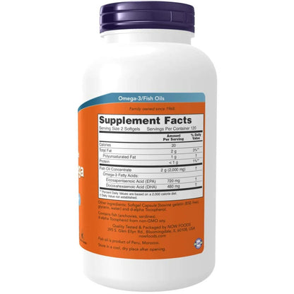 Aceite de pescado Super Omega EPA de doble potencia, 240 Softgels – NOW Foods-Wellu