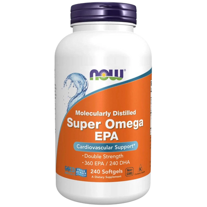 Aceite de pescado Super Omega EPA de doble potencia, 240 Softgels – NOW Foods-Wellu