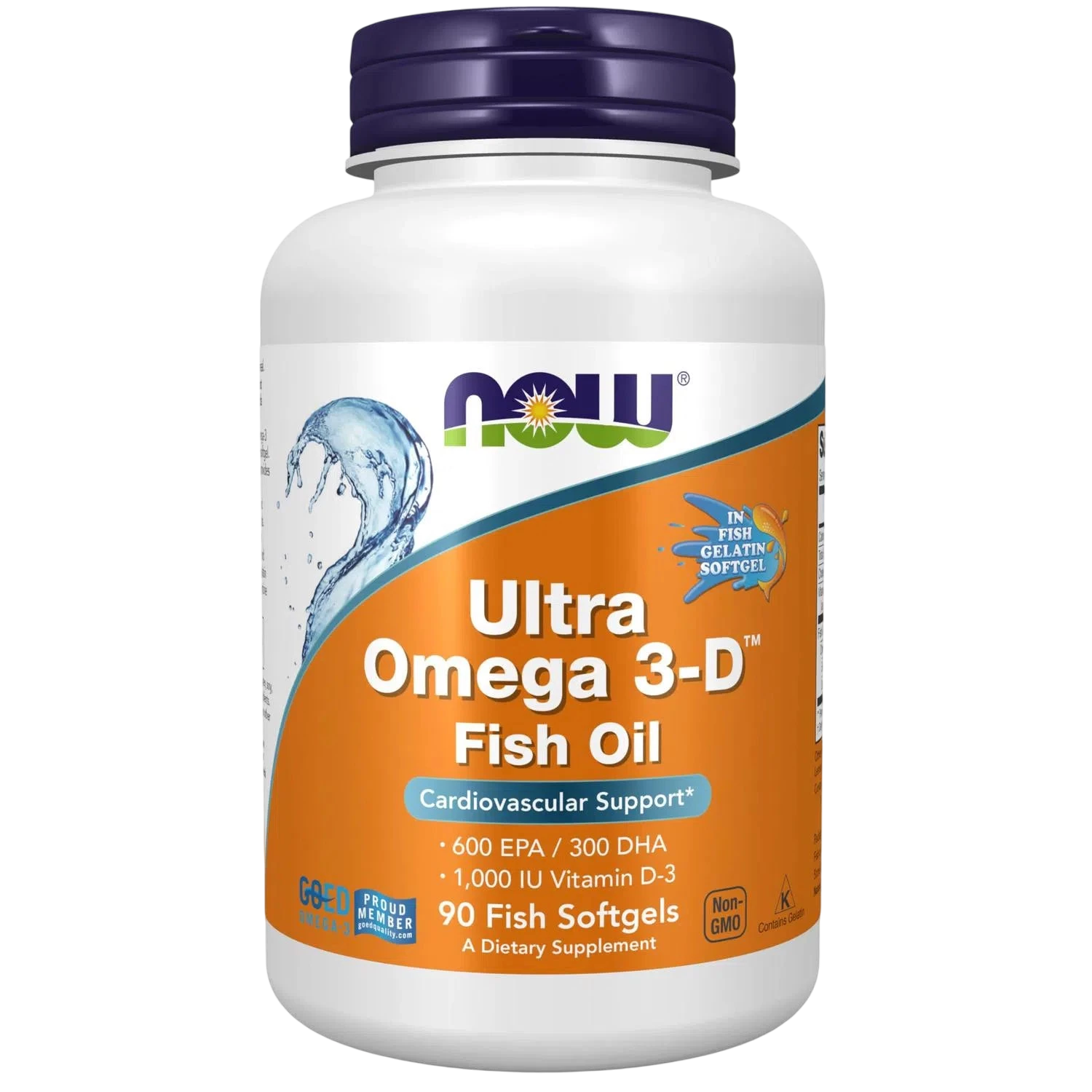 Pescado con Aceite de pescado (gelatina de pescado) Ultra Omega 3-D™, 90 Fish Softgels – NOW Foods-Wellu