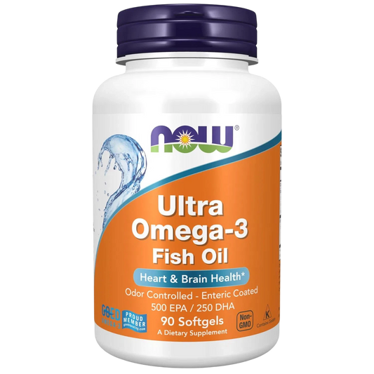 Aceite de pescado Ultra Omega-3 (gelatina bovina), 90 Softgels – NOW Foods-Wellu