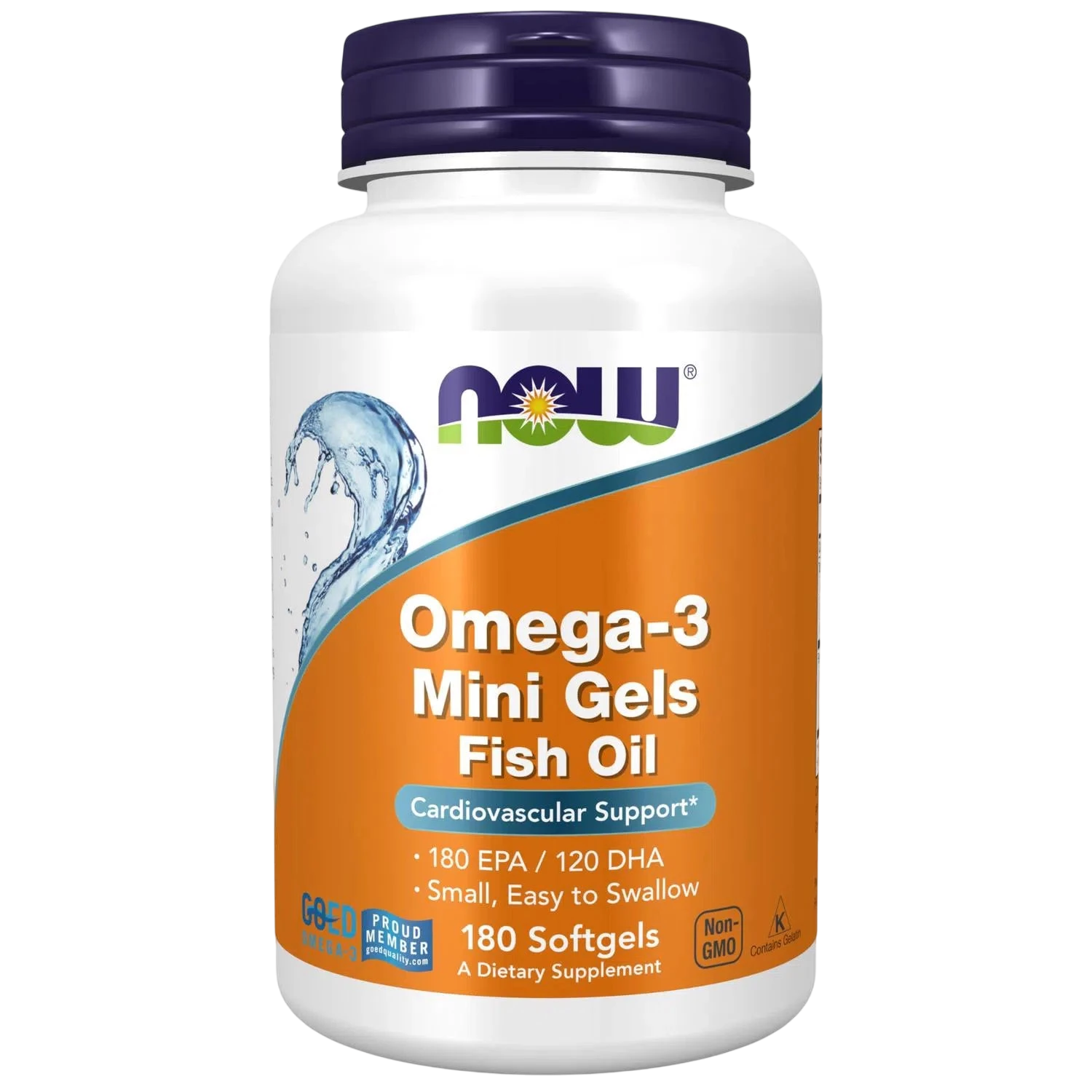 Aceite de pescado con Omega-3 en mini geles, 180 Softgels – NOW Foods-Wellu