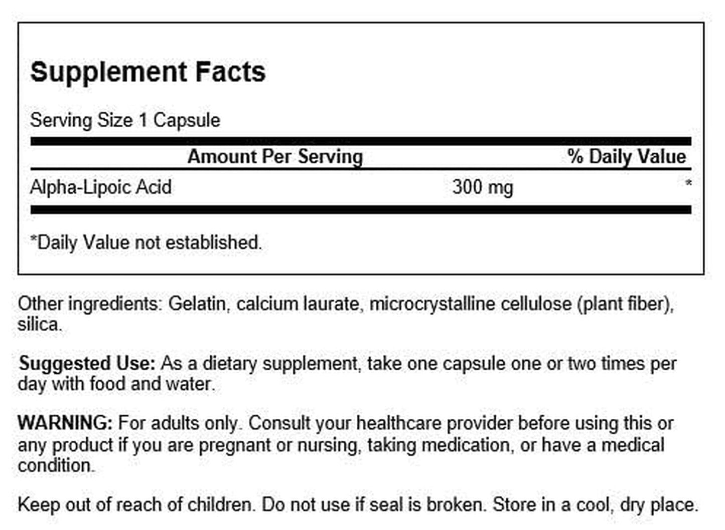 Ácido Alfa Lipoico 300mg, 60 Caps – Swanson – Swanson-Wellu