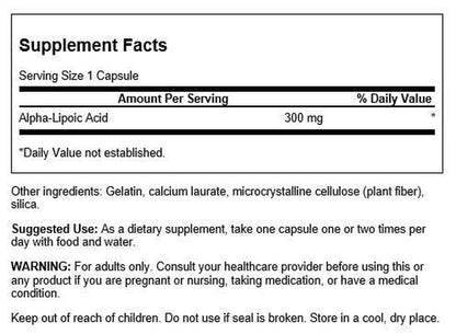 Ácido Alfa Lipoico 300mg, 60 Caps – Swanson – Swanson-Wellu