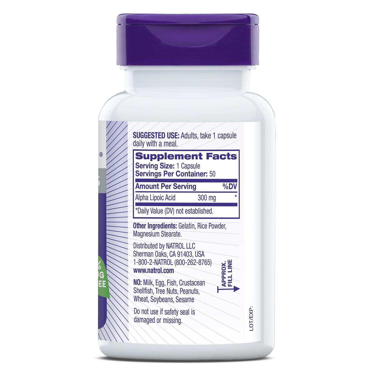 Acido Alfa Lipóico 300mg (protección Celular), 50 Cápsulas – Natrol-Wellu