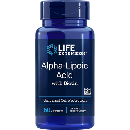 Ácido Alfa-Lipoico con Biotina, 60 Caps – Life Extension-Wellu