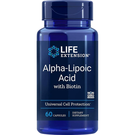 Ácido Alfa-Lipoico con Biotina, 60 Caps – Life Extension-Wellu