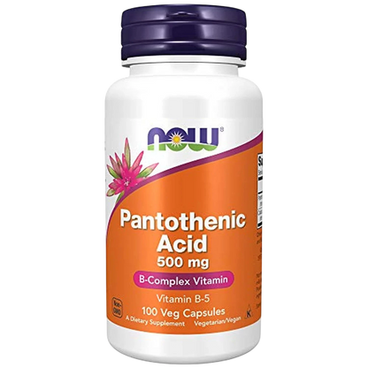 Acido Pantotenico 500mg, 100 Vegcaps – NOW Foods-Wellu