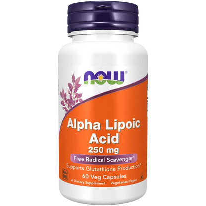 Ácido alfa lipoico de 250 mg, 60 Cápsulas Veg – NOW Foods-Wellu