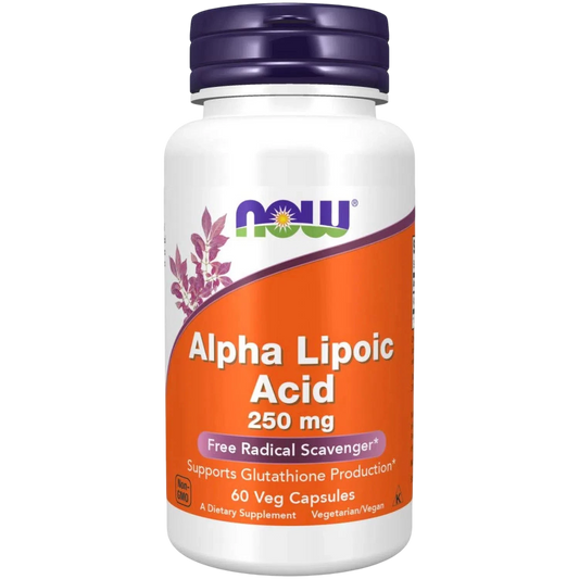 Ácido alfa lipoico de 250 mg, 60 Cápsulas Veg – NOW Foods-Wellu