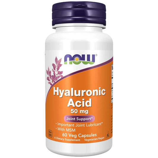 Ácido hialurónico de 50 mg, 60 Cápsulas Veg – NOW Foods-Wellu